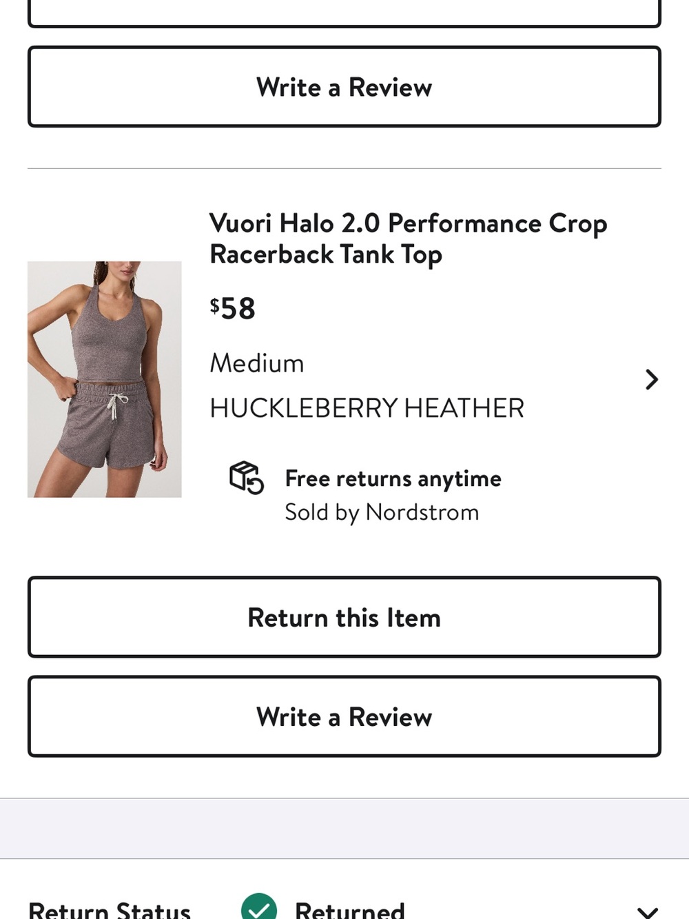 Vuori Women's Racerback Tank Top in Brown - Picture 4 of 4